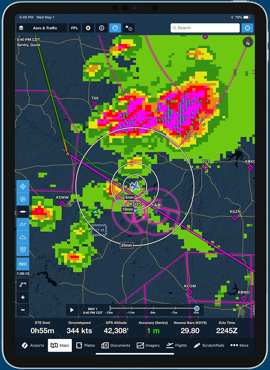 ADS-B weather on ForeFlight